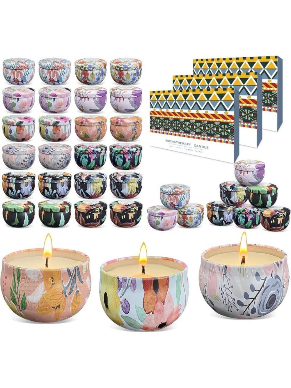 36 Pack Scented Soy Wax Travel Tin Candles - Perfect Gifts for Home & Special